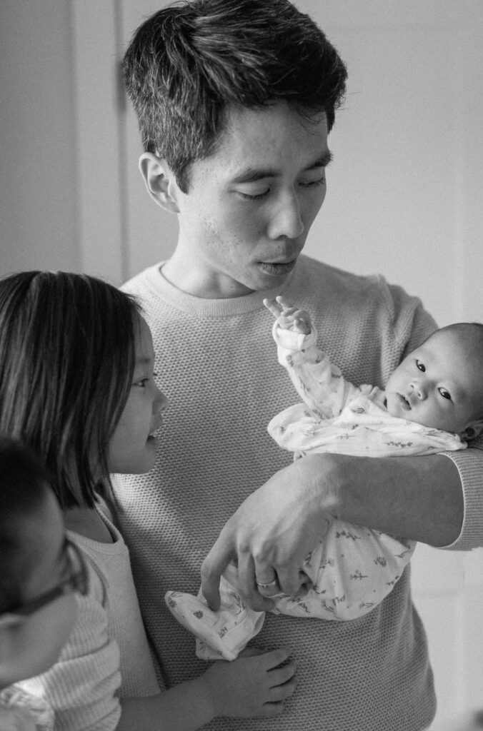 In-home newborn session in St. Paul, MN with older siblings